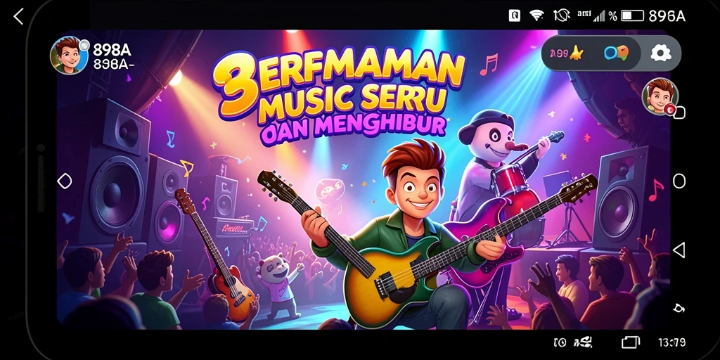 Screenshot gameplay 898A yang menunjukkan interaksi musik yang menyenangkan.