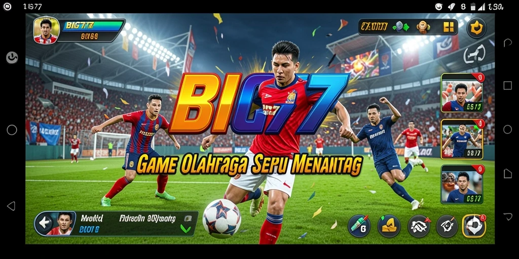 Tampilan gameplay dinamis dari BIG77, menampilkan aksi olahraga yang seru dan mendebarkan.