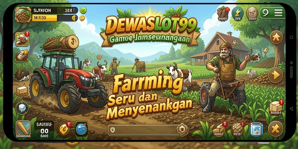 Tampilan permainan DEWASLOT99 dengan aktivitas pertanian yang seru.