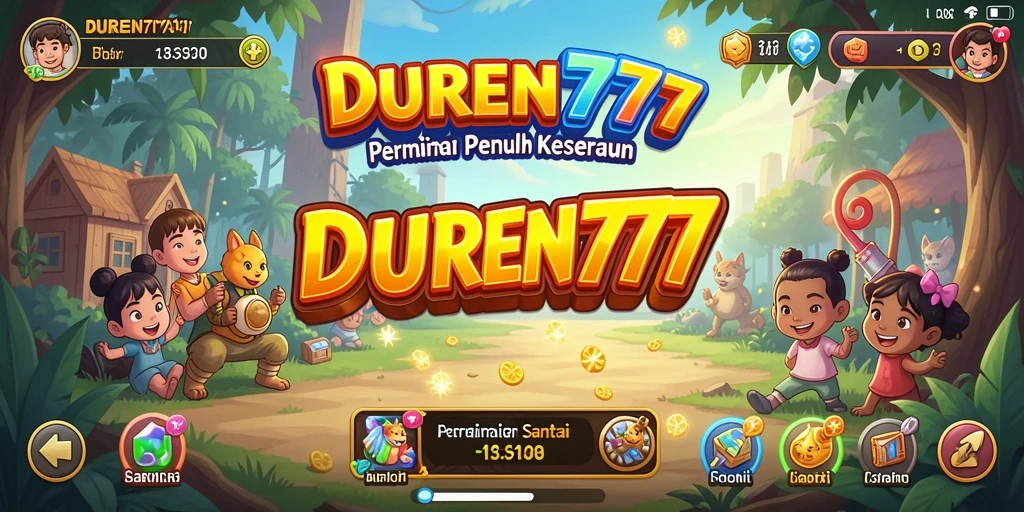 Tampilan gameplay DUREN777 yang ceria dan menyenangkan.