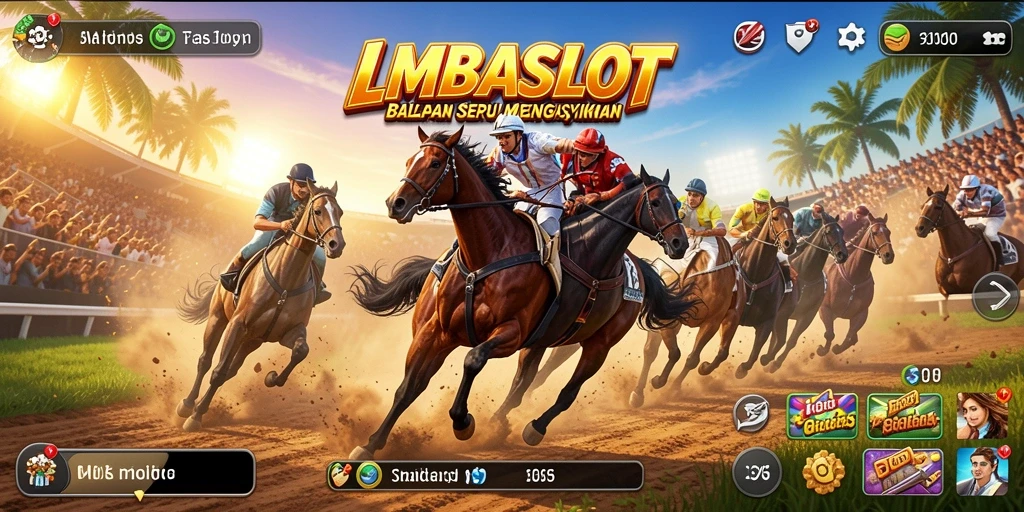 Gameplay seru balapan di LMBASLOT dengan kendaraan cepat.