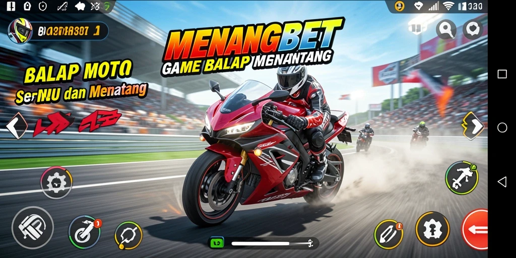 Tampilan menarik dari gameplay balap motor di MENANGBET.