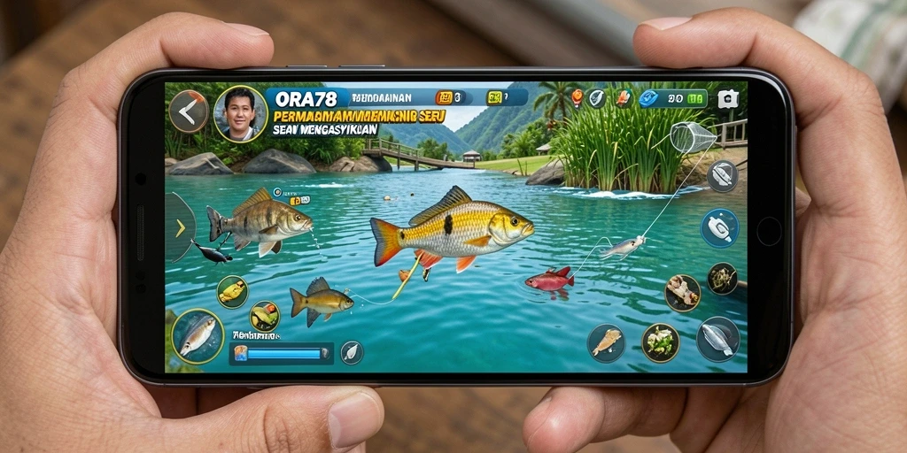 Tampilan gameplay memancing yang menakjubkan di ORA78.