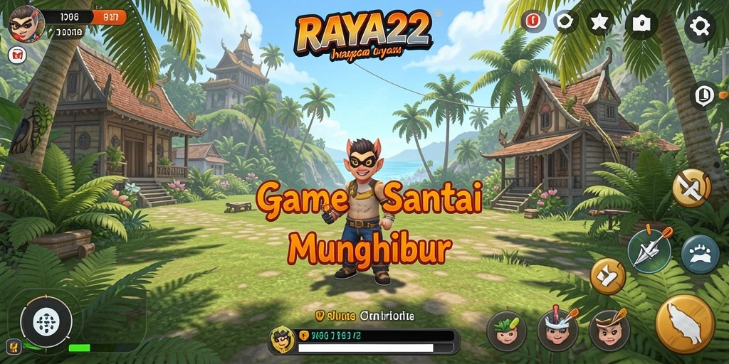 Tampilan gameplay RAYA22 yang ceria dan penuh warna.