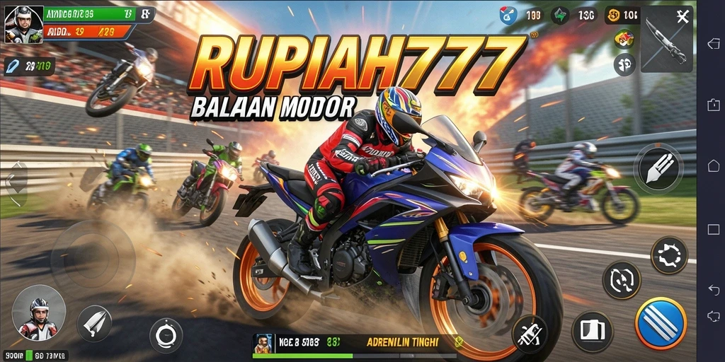 Tampilan menarik dari gameplay balapan motor di RUPIAH777.