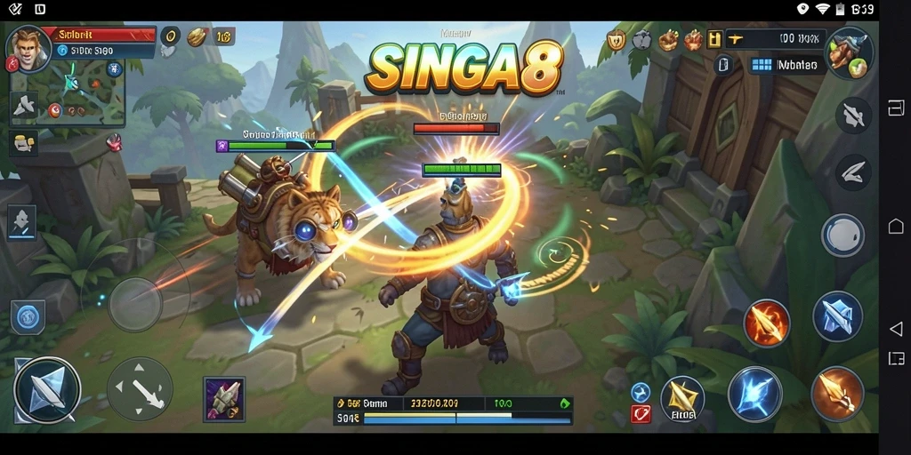 Tampilan gameplay SINGA8 yang menarik dan mendebarkan.