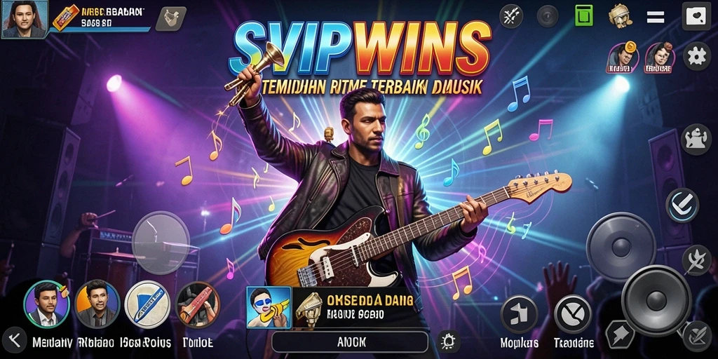 Screenshot gameplay SVIPWINS yang menampilkan pengalaman musik interaktif.