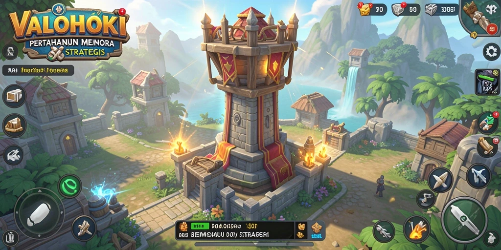 Screenshot gameplay menampilkan aksi menara dalam VALOHOKI.